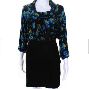 BCBGMaxAzria Abstract Blouson Career Dress sz 4
